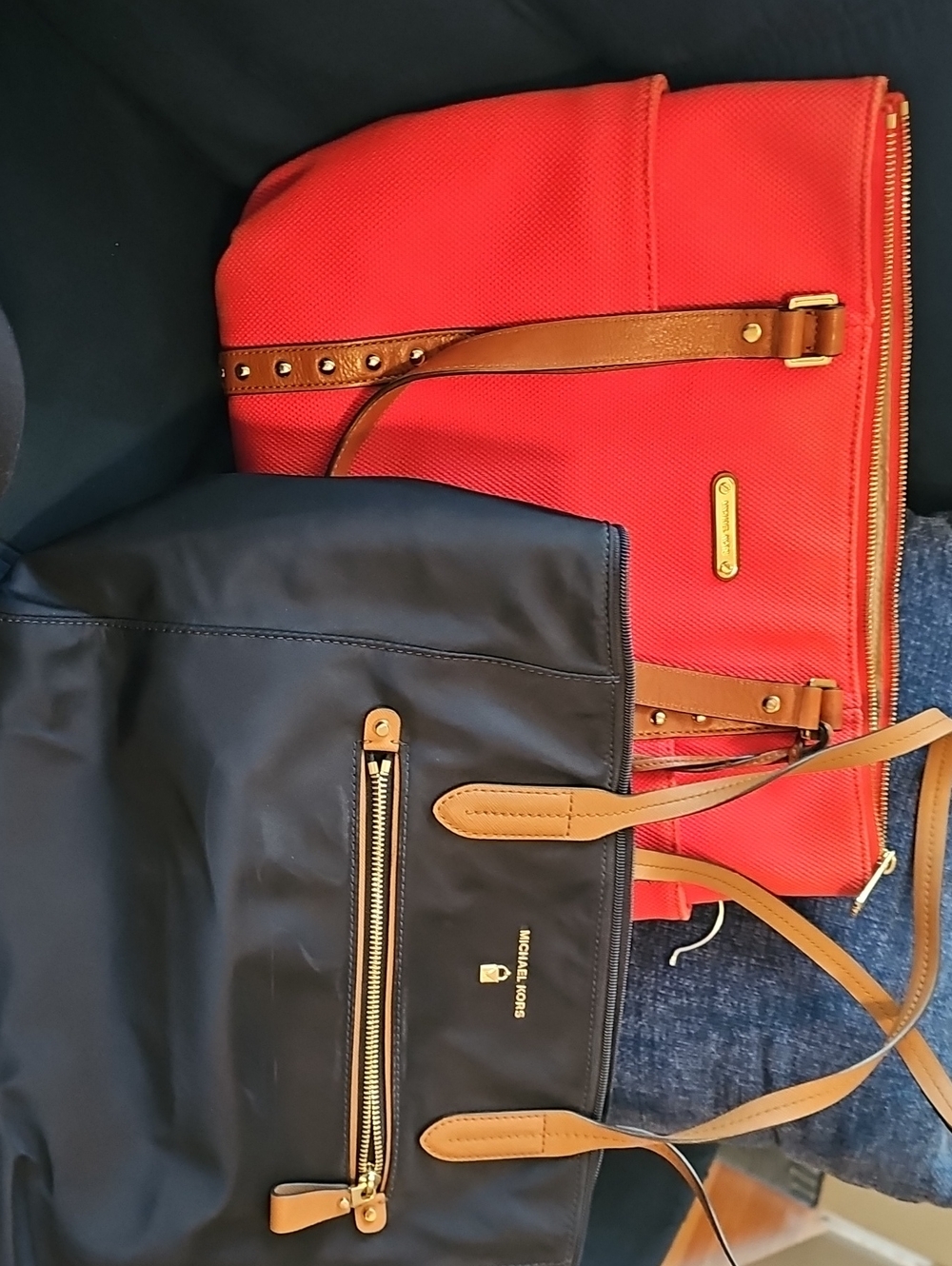 Michael Kors Set Of 2  Bags with Tan Accents
